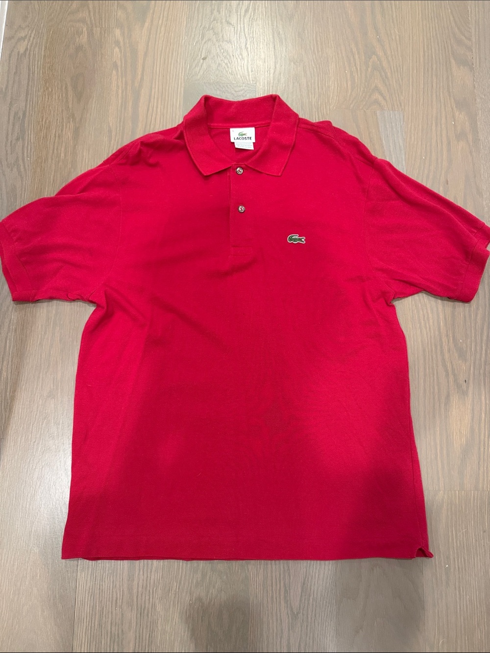 Lacoste Men's Bright Red Polo with Crocodile Logo